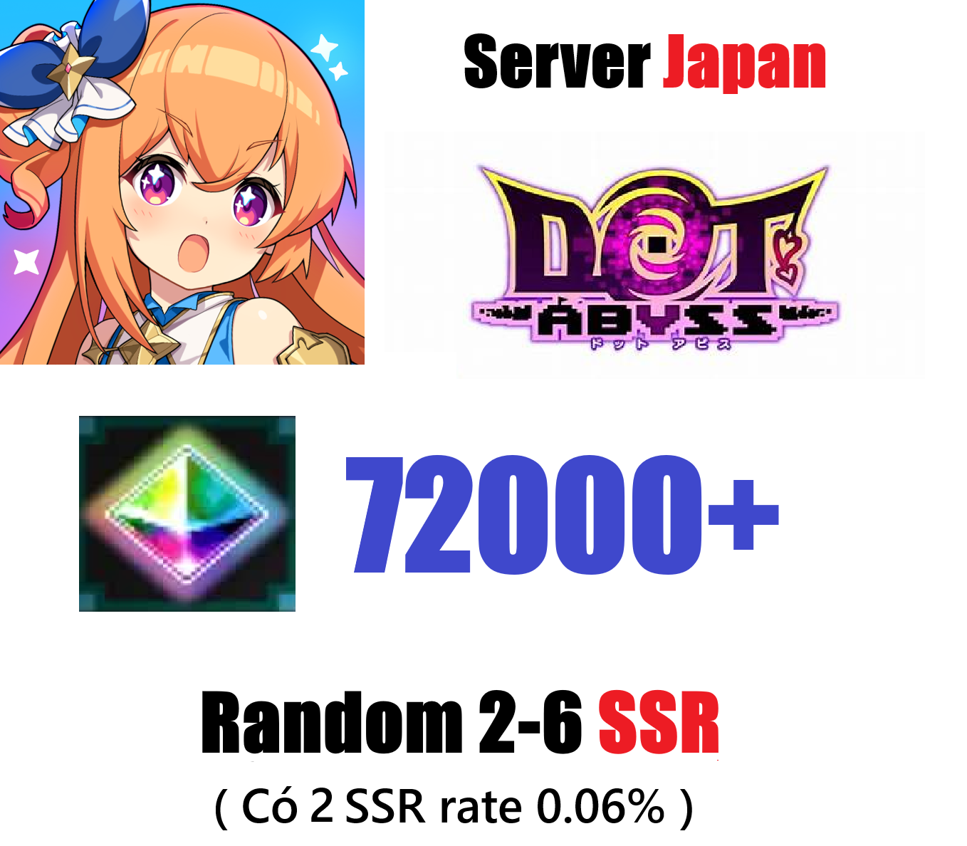 [ Japan ] Dot Abyss 72000 Gems...