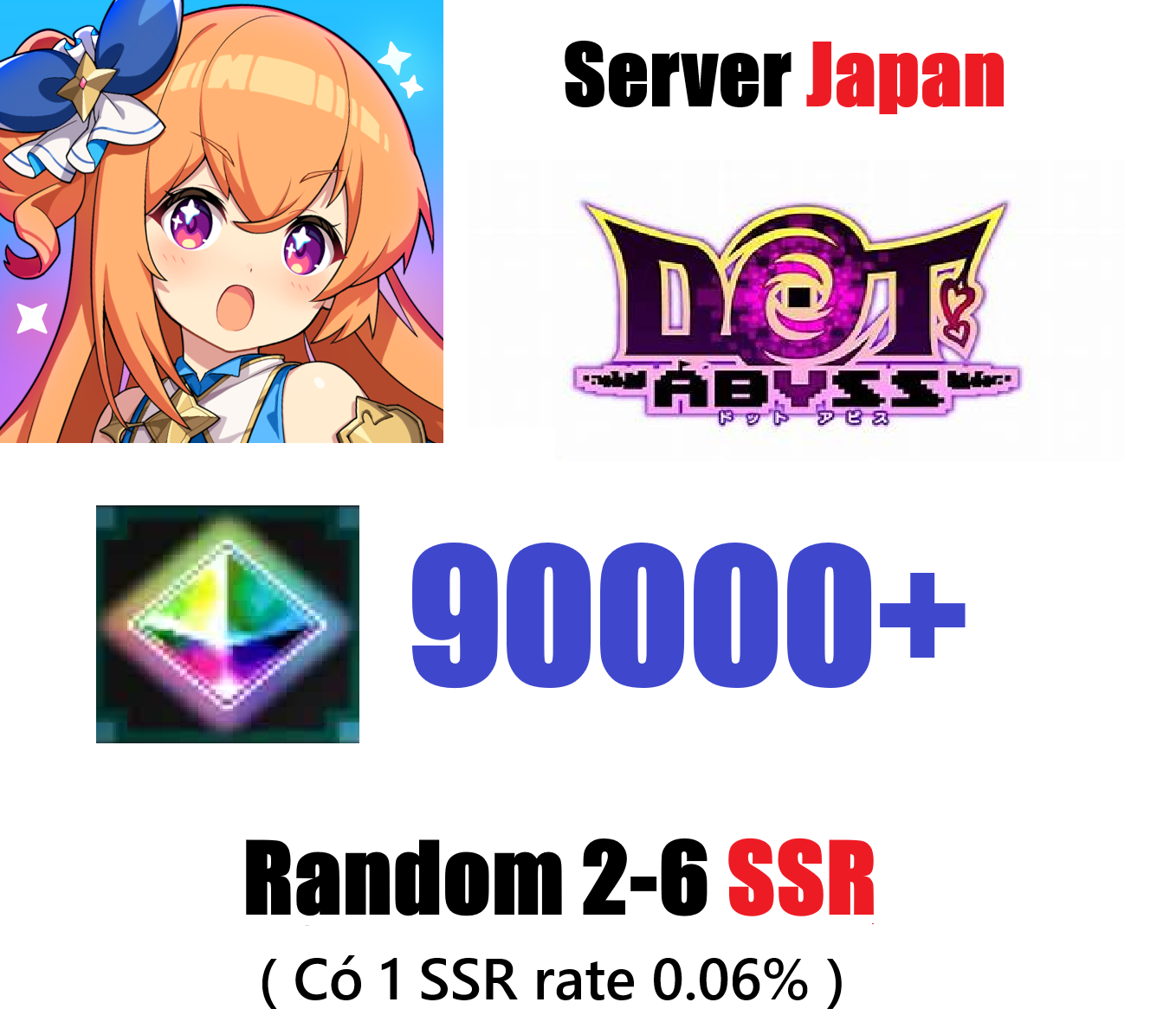 [ Japan ] Dot Abyss 90000 Gems